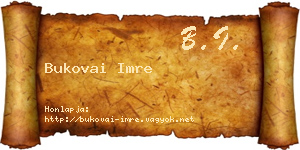 Bukovai Imre névjegykártya